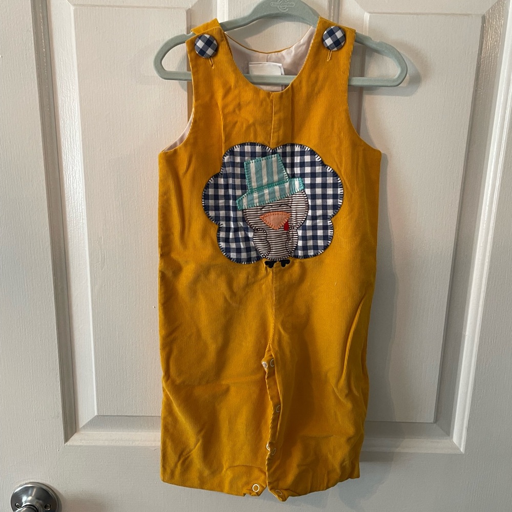 Yellow Corduroy Thanksgiving Longall - 6M